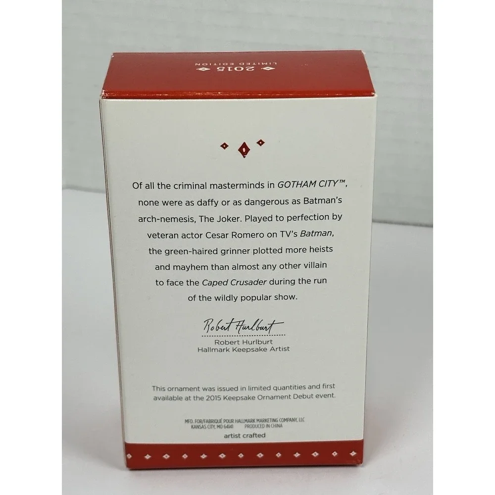 Hallmark Keepsake 2015 Ornament The Joker Batman QXE3729
